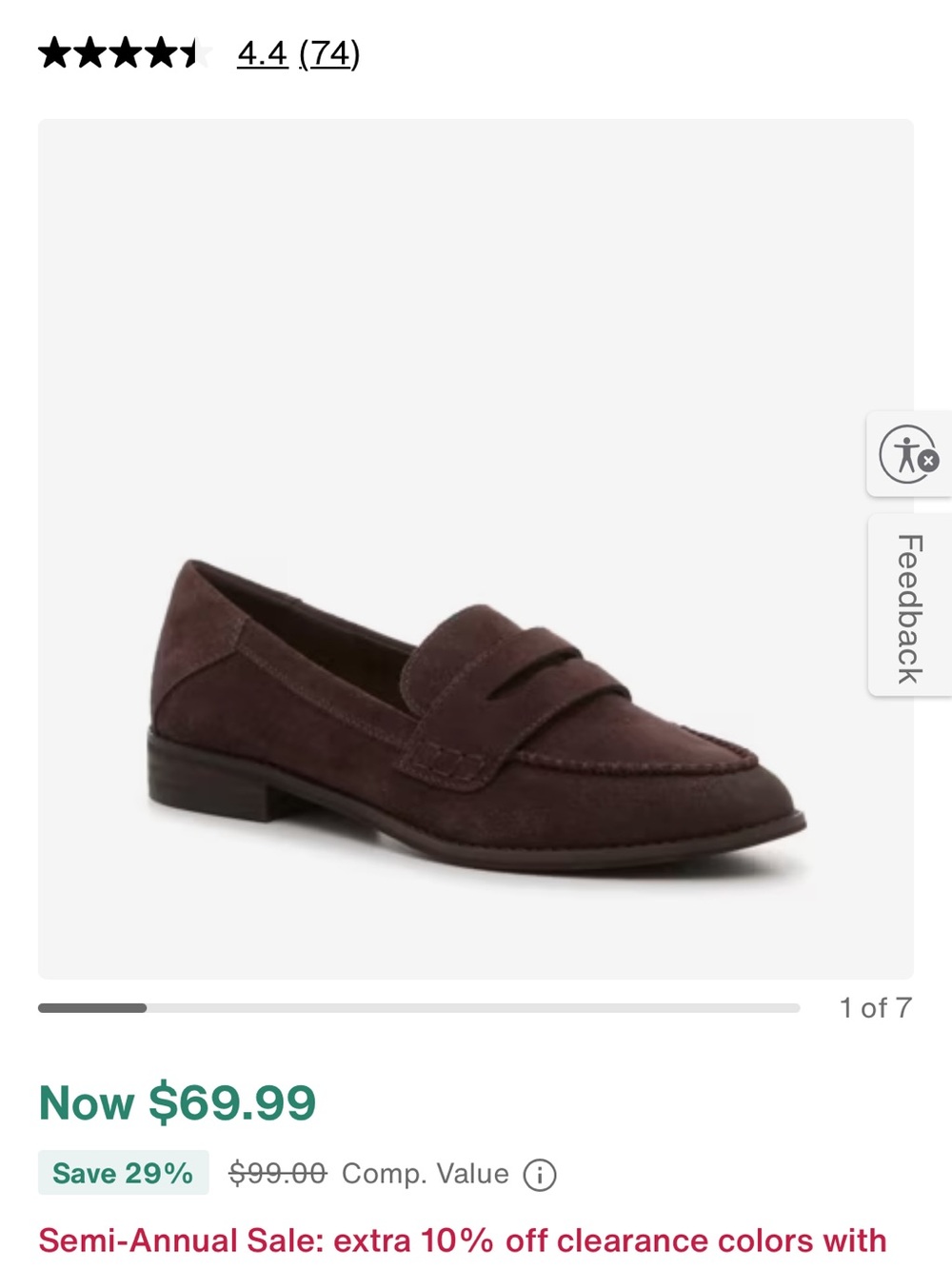 Lucky Brand Women's Dark Brown Suede Penny Loafers - Picture 3 of 6